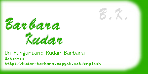 barbara kudar business card